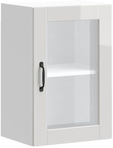 vidaXL Armario Pared para Cocina Puerta Cristal Porto Blanco Brillante