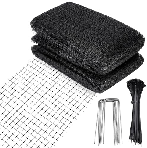 WenYa Garden Netting 4x10m Reusable Duty Bird with 30 Cable Ties 10 U-Pegs | 15x15mm Mesh PP Net, 13x32ft Heavy Plant Netting, Pond Netting for Protect Fruits, Vegetables, Flowers, Ponds