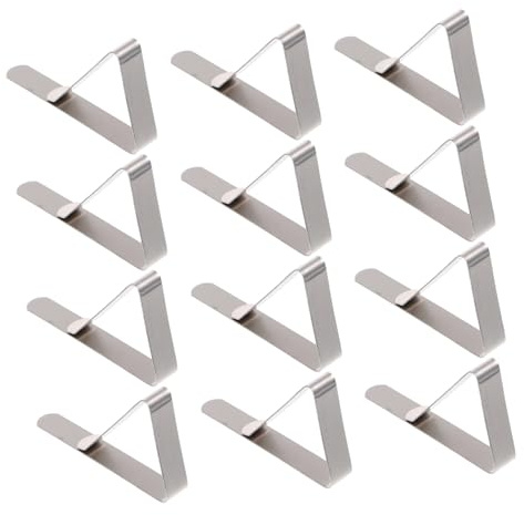 LIFKOME 12piezas Pinzas para Mantel De Acero Inoxidable Sujetamanteles para De Mesa Pinzas para Manteles De Jardin