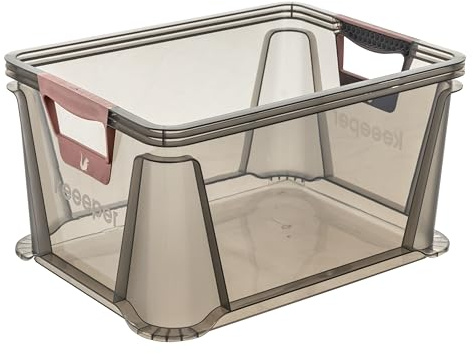 keeeper Luis Caja de transporte con asas suaves, 20 L, Caja Euro, Asas de transporte, Rojo (Nordic Red)