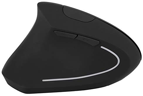 Pssopp Ratón Vertical Inalámbrico para Zurdos, Diseño Ergonómico, 6 Botones Programables, dpi Ajustable para un Uso Cómodo del Portátil