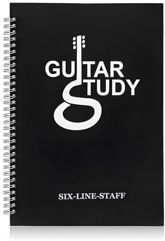 RORPOIR Cahier Musique pour Guitare Débutant, Carnet de Partitions A4 Noir, Papier Résistant et Étanche Design Spirale, Léger et Portable Paquet de Guitare