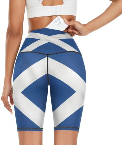 BCFHRGT Skottland flagga skotsk nationell blå yoga leggings för kvinnor kläder kompression capri leggings