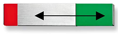 Frei-Besetzt-Frei-Belegt-Anzeige mit Edelstahlschieber rot/grün-Türschild-nur 150 x 30 mm klein-selbstklebend-Toilettenschild-Büroschild-Hinweisschild (150 x 30 mm selbstklebend)