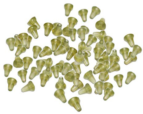 Perfeclan 100 Stück Fishing Gummiperlen Angeln Sortiment, Gummi Angeln Bobber Stopper Angelhakenstopper Gummistopper Schnurstopper Karpfen Zubehör Haken Stoppt Gummi Perlen für Karpfen Rigs, Grün