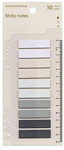 200 Pièces Marque Page Adhesif, 10 Couleurs Notes Autocollantes Transparentes Rectangulaire, Signets Adhésifs avec Règle, Onglets D'Index Sticky Notes pour Document, Fichier, Livre, Type 7