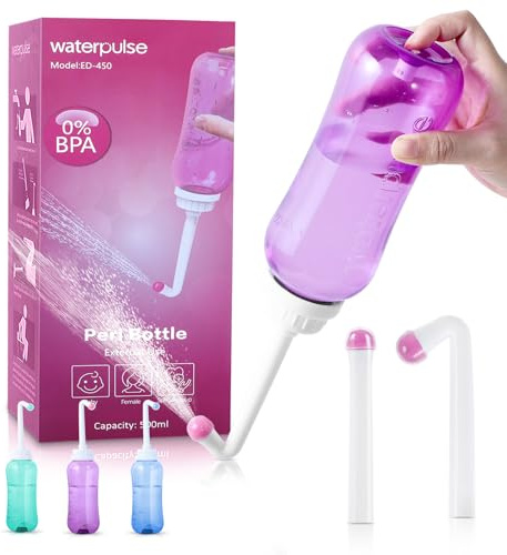 Po doccia 500 ml, bidet portatile con 2 ugelli, ideale per docce anali e doccia (Viola)