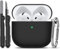 R-fun Compatible with Airpods 4th Case with Cleaning Kit, Soft Silicone Case with Keychain, Full Protective Case for Men and Women, Compatible with Apple Latest Airpods 4th,Black