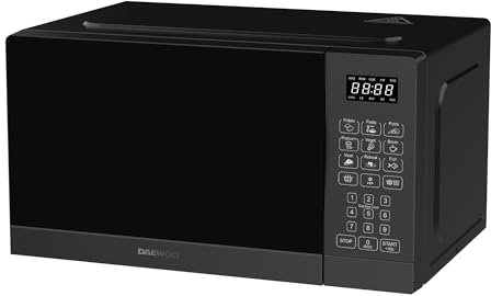 Microondas Daewoo MD-FA202GB-EU, con Grill, 20 Litros de Capacidad, 700W de Potencia, 8 Programas, 5 Niveles de Potencia, Panel Digital, Color Negro