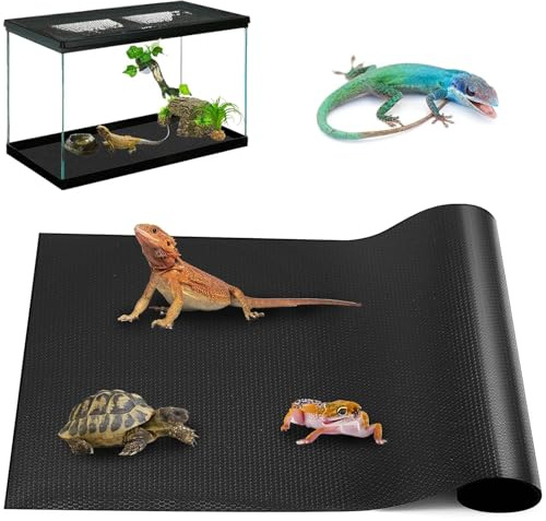 FUAAOLIY Bearded Dragon Tank Accessories, 45x100cm Large Non-Stick Reptile Carpet Substrate Terrarium Tank Liner Carpet, Waterproof Reptile Bedding Floor Mats for Snakes, Leopards, Geckos, Lizards