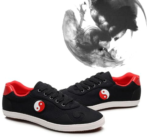 Zapatillas De Cuero Transpirables Tai Chi Kung Fu para Ejercicios Entrenamiento Zapatos De Artes Marciales para Mujeres,Zapatillas de Taekwondo Deportes Casuales Kung fu Zapatos(Size:39EU,Color:negro)
