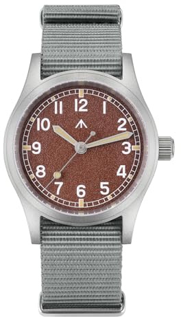 TACTICAL FROG Militado 38mm Herren Quarzuhr, ML12 Schweizer Ronda 515 Uhrwerk gewölbte Saphirglas 100M Wasserdicht C3 Leuchtend (Rot/Grau)