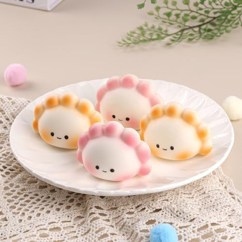 Anboor 4 piezas pequeñas bolas de masa Squishies juguetes - Juguete sensorial fidget de subida lenta para niños y adultos, lindos juguetes kawaii para aliviar el estrés (colores aleatorios)