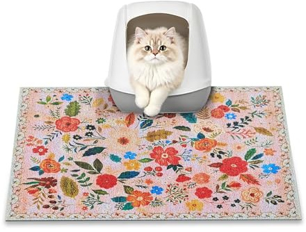 YOSEPATI Cat Litter Mat, 60x40cm Litter Box Mat, Non-Slip Kitty Box Mats