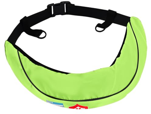 Gilets de Sauvetage pour Adultes, Ceinture de Sauvetage Gonflable Automatique avec Boucle réglable, sifflet et Bande réfléchissante, Dispositif flottaison à Haute flottabilité sans Cylindre Co2