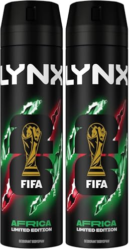 Lynx Men Africa Deodorant Body Spray for 48 hours of odour busting, high definition fragrance with a mandarin & sandalwood scent 200 ml (Pack of 2)