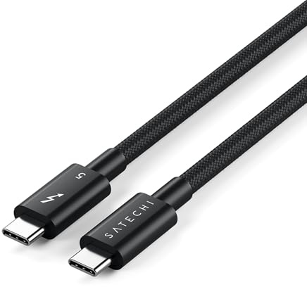 SATECHI Zertifiziertes Thunderbolt-5 Kabel, 240W PD, 120 Gb/s Datenübertragung, Dual 8K mit 60 Hz, Triple 4K mit 144 Hz, Geflochtenes Thunderbolt 5/4/3 USB-C Kabel, kompatibel mit iPhone 17, uvm.