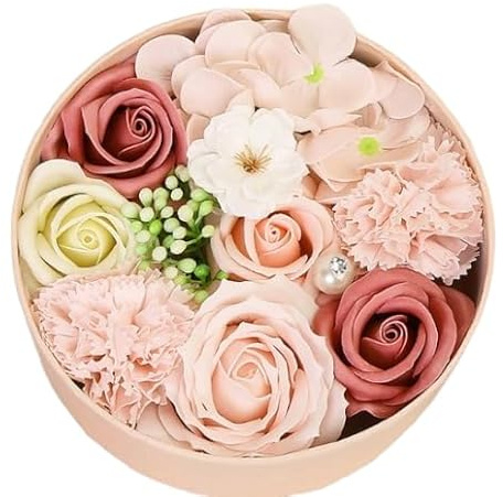 OPVXZAD Rosenbox - Caja de regalo con diseño de flores de jabón, rosas y jabón, regalo romántico para ella para el día de la madre, aniversario, confesión de amor, San Valentín, Navidad