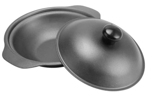PRETYZOOM Olla Pequeña de Hierro Fundido Esmaltado 20 Cm con Tapa Ventilada, Cazuela para Arroz con Pollo Guisado Amarillo, Resistente al Calor y Apta para Cocina Doméstica
