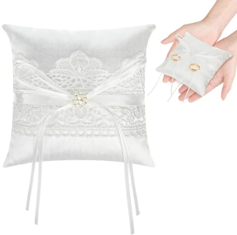 IHLOOTD Cojín para Anillos, Almohada para Anillos de Boda para Boda y Aniversario (C)