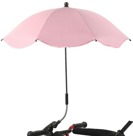 Joygoodta Barnvagnsparasol, bärbart UV-skydd barnparasoll, justerbart babyparaply, barnvagnsparasoler med klämma för rullstol, strandstol