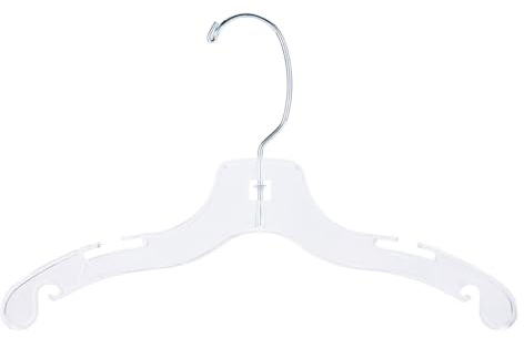SSWBasics 12 Children's Plastic Hangers - Case of 100 - Clear Plastic Hangers with Swivel