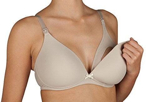 SELENE Reggiseno Imbottito Allattamento Mamma Senza Ferretto con Comoda Apertura Coppa C Art. Alba (Tierra, 4)
