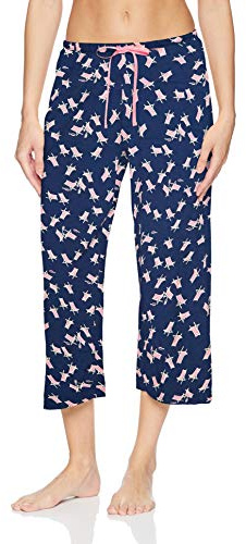 HUE Basic Printed Knit Capri Pajama Sleep Pant, Made with Temperature Control Technology Pantaloni Pigiama, Sedia da Spiaggia Medievale, L Donna