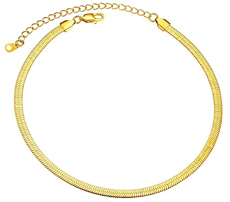U7 Collar Serpiente Fino 3mm 32cm Gargantilla Cadena Plateada Acero Inoxidable 316L de Mujeres Collares Modernos Simples de Parejas Choker Dorado de Moda para Madres