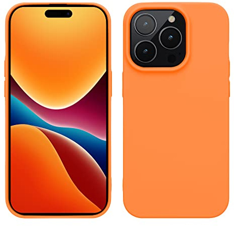 kwmobile Hülle für das iPhone 14 Pro Hülle - weiche und schlanke TPU Silikon Handyhülle - stoßabsorbierendes Flexibles Case - kabelloses Laden - Fruity Orange