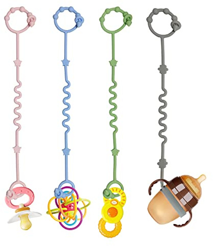 Toy Straps for Baby,RTMOK Silicone Setpacifier Clip,Applies to Car Seat Toy,Teether Toy,High Chair,Stroller Accessories,Baby Toy Clips,Cribs,Rocking Chair