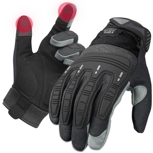 KEMIMOTO Guanti da Ciclismo da Uomo, Guanti Tattici, Guanti da Mountain Bike, Guanti da Motocross con Touch Screen, Dita Intere, Guanti da Outdoor per Bushcraft, Moto Caccia e Sicurezza