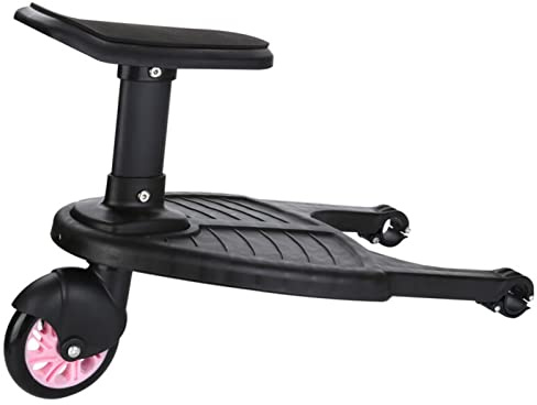 YORKING Wheeled Stroller Board With Seat Standing Board Baby Jogging Travel Stroller Board Toddler Stroller Auxiliary Pedal Suitable For Most Stroller Accessories Pink