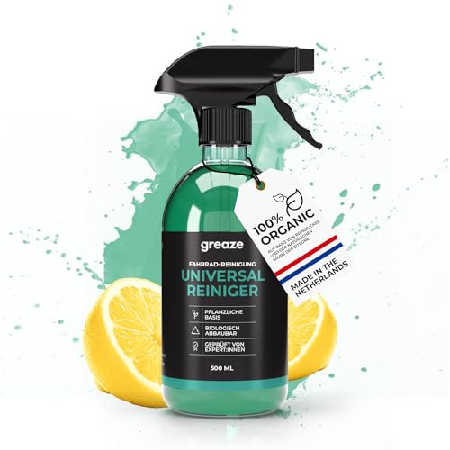 greaze Bio Premium Fahrrad-Reiniger - Fahrrad Putzmittel biologisch abbaubar - nachhaltiges Fahrrad Reiniger Spray für alle Fahrräder & E-Bikes