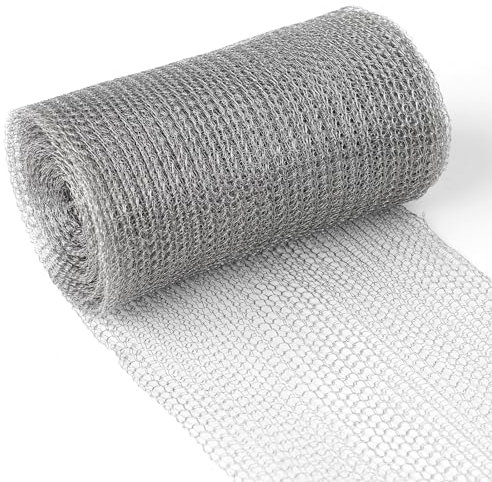 Orssmigs 1 Rolle 15,2cm*6m Hasendraht Edelstahl Maschendraht Drahtgitter Feinmaschig, Drahtgeflecht Feinmaschig, Zuschnitt Möglich Mäusegitter, Volierendraht für DIY Heimdekoration
