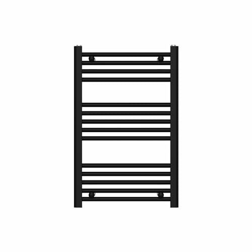Go Bathrooms Nola Bathroom Towel Rail Heated Bathroom Radiator Wall Mounted Ladder Rail Black - 770mm x 500mm
