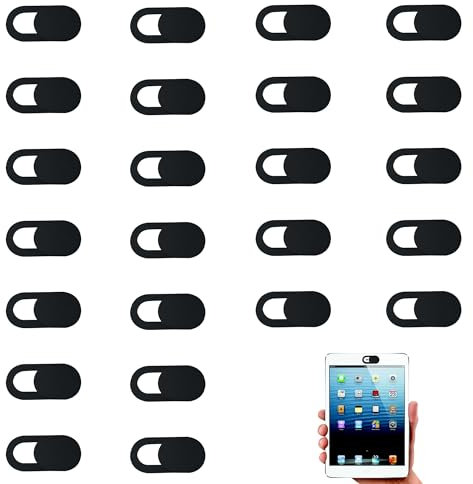 24 Piezas Tapa Camara para Teléfonos Móviles y Portátiles - Protector de Privacidad (Negro)