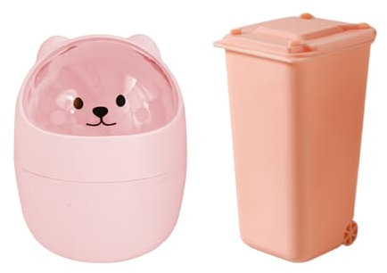 OAOSDH 2 Pièces Mini Poubelle De Bureau, Créative Et Mignonne, Poubelle De Rangement Multifonction, Poubelle Pratique, Adaptée Aux Chambres De Bureau.