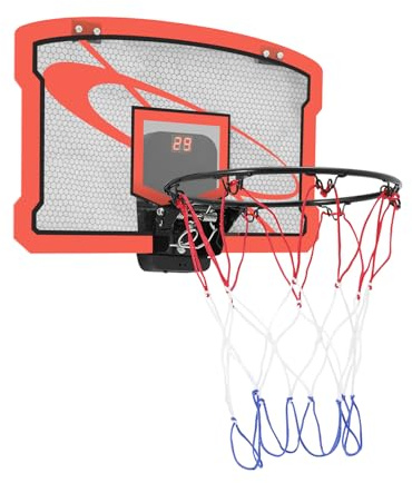 YOICUATGNA Basketkorg för barn och vuxna, stark inomhus mini basketkorg för dörr med LED-poängräknare, 2 bollar + uppblåsningspump, sport leksaker för pojkar flickor
