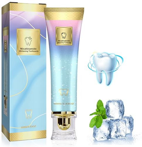 Dentifrice blanchissant à la niacinamide pour adultes, dentifrice Brilliant Smile Niacinamide blanchissant, dentifrice blanchiment intensif à la niacinamide – pour des dents plus saines et plus