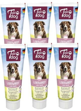 Tubi dog Delikatess - Salchicha de hígado | 6 unidades | 6 x 75 g | Complemento alimenticio para perros | Sin azúcar