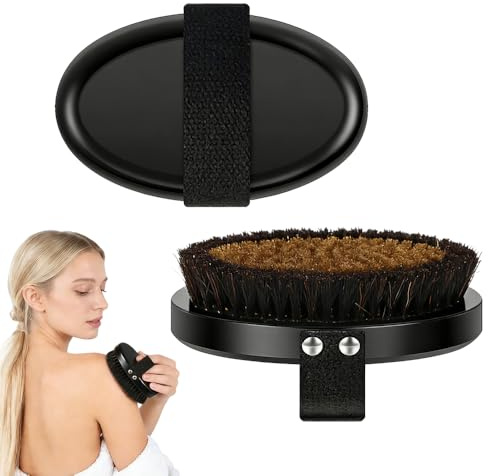 Cepillo Cerdas Naturales, HOVCEH Cepillo de Cobre para Masaje en Seco con Finos Filamentos de Cobre, Dry Brushing Body Brush para Exfoliante, Lymphatic Drainage, Anti-cellulite