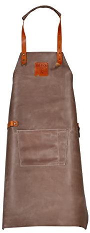 BOSKA Mr. Smith Küchenschürze Grau Pocket/mit einstellbare Band/Leder/Grau / 855 x 640 x 3 mm