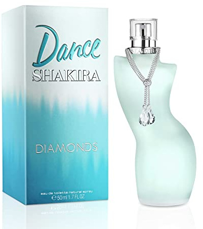 Shakira, Perfumes, Dance Diamonds by Shakira, Eau de Toilette para Mujer, Larga duración, Fragancia femenina, fresca y con encanto, Notas frutales, florales y de ámbar, Optimo uso diario, 50 ml