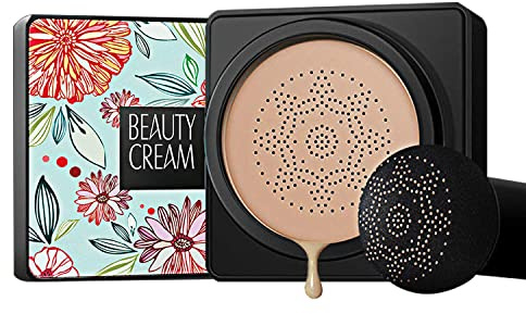 GL-Turelifes Pilzkopf Luftpolster Foundation CC Creme Wassergefühl Makellos BB Creme Feuchtigkeitsspendende Ölkontrolle, Leichtgewicht & Glättung Natürlicher Concealer (Natürliche Farbe)