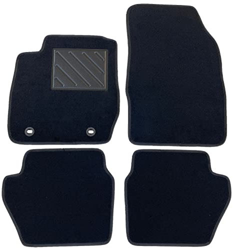 Tapis Ford Fiesta VI MK6 2008-2011, Bouton Ovale, antidérapant, Talonnette en Caoutchouc renforcé, Noir
