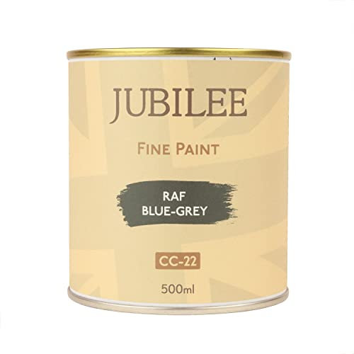 Guild Lane Jubilee Furniture Paint – Upcycle & Transform Wood, Metal & Glass – Soft Sheen Finish for Indoor & Outdoor – Durable & Easy to Apply Multi-Surface Paint (RAF Blue-Grey, 500ml)