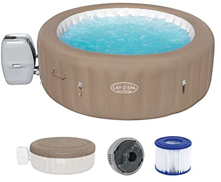 Bestway 60017 Lay-Z-Spa Palm Springs AirJet Idromassaggio da esterno, Gonfiabile, Per 4-6 persone, Oro, 196 x 71 cm