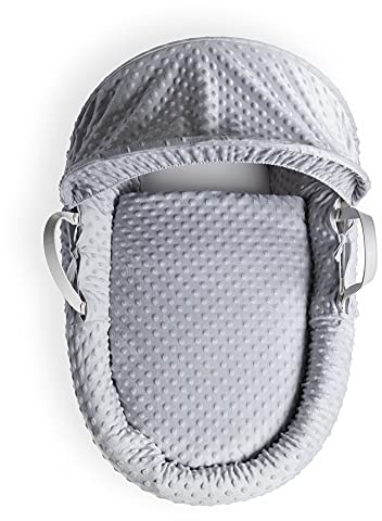 Clair de Lune Juego de Ropa de Cama Dimple Moses Basket (Cesta no incluida) - Gris