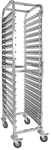 METRO Professional Chariot de redressement GSC1018GN, acier inoxydable, 18 étages, GN1/1, charge totale 150 kg, argent